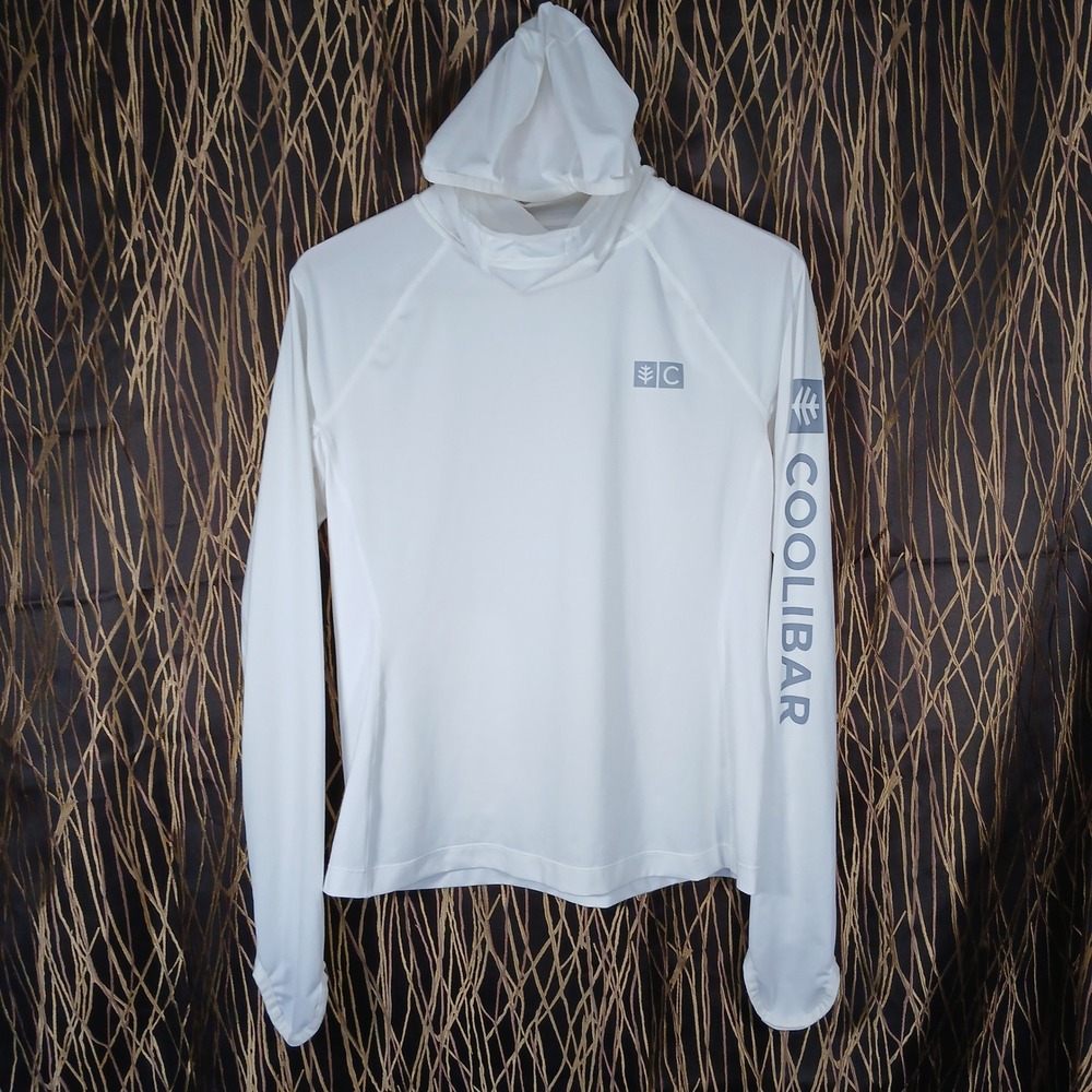 Coolibar Paros Sailing Hoodie Mens Small White UPF 50+ Sun‎ Protection 10045